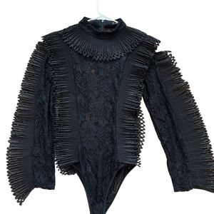 Black Lace high neck blouse